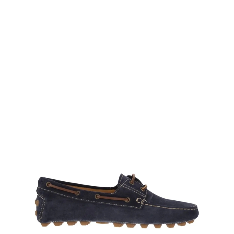 Tod's Loafer Rubber Bubble Suede Boat Blue