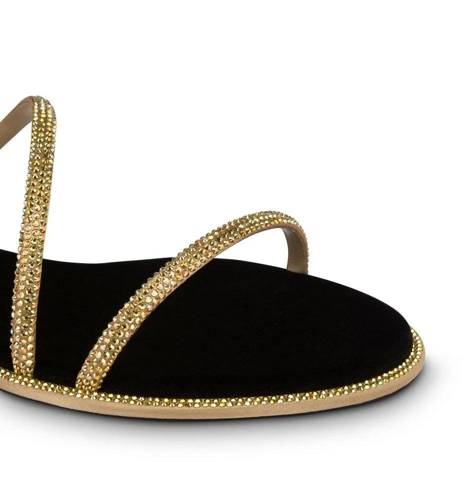 Thumbnail - René Caovilla Sandalen - Cleo Black And Gold Flat Sanda - für Damen