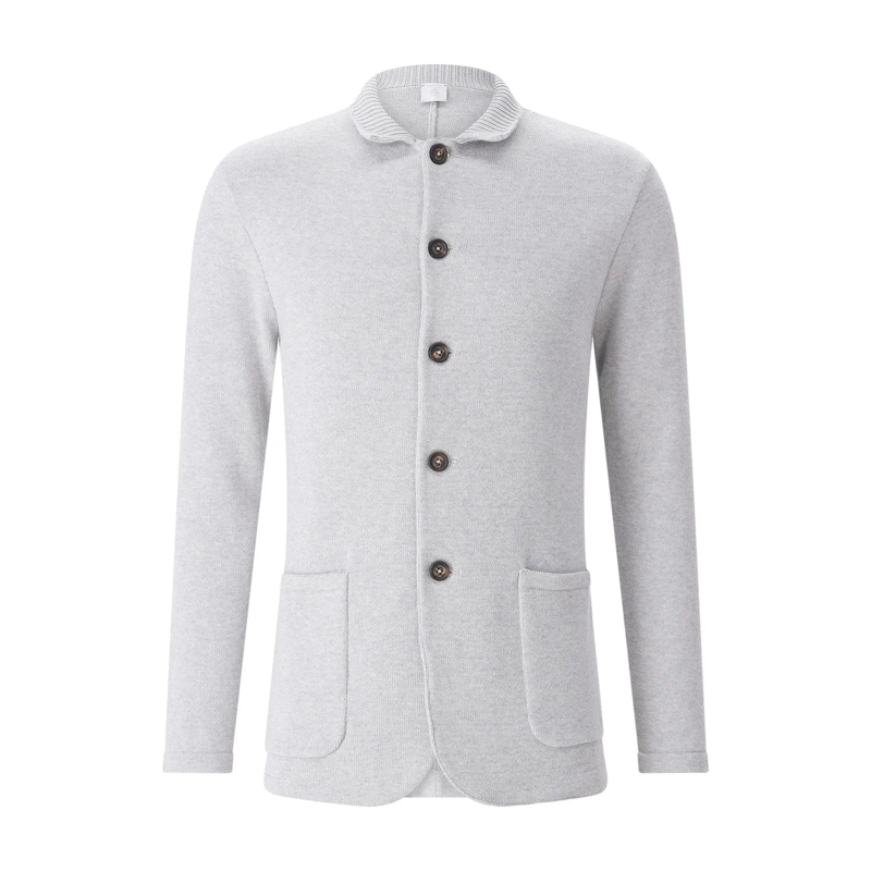 Eleventy Strickjacke Strickjacke aus Baumwolle grau