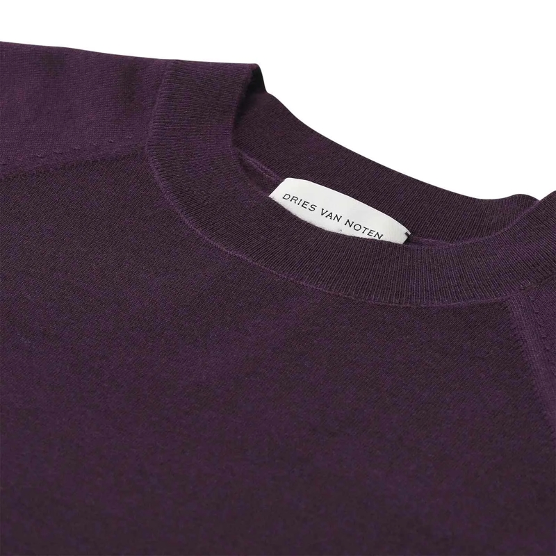 Dries Van Noten Pull Kurzarmpullover Tuan aus Merinowolle lila(Image 4)