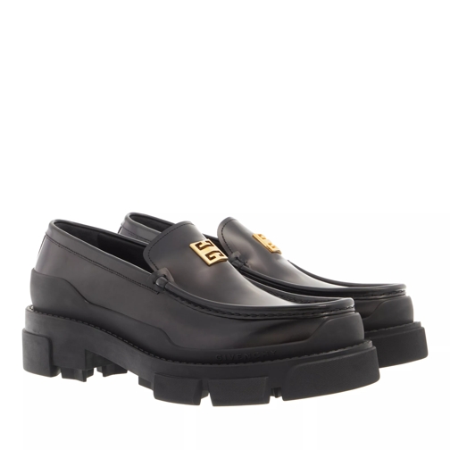 Givenchy Black Leather Flat Shoes Leather Black Mocassino