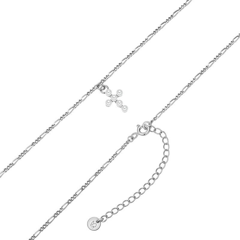 Glanzstücke München Mittellange Halskette Sterling Silber Halskette Süßwasser-Zuchtperle Kre silber(Image 5)