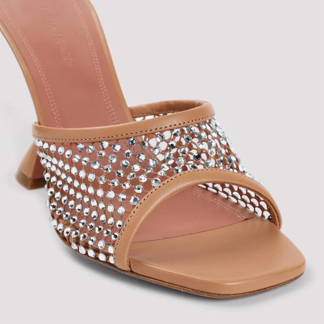 Thumbnail - Amina Muaddi Sandalen - Lupita Crystal Net 95 Sandals - Gr. 36,5 (EU) - in Braun - für Damen