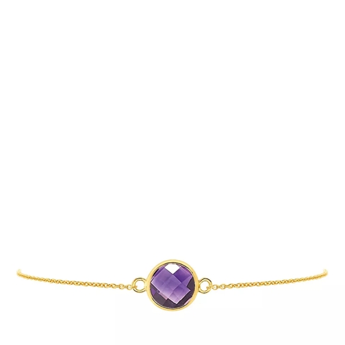Indygo Chance Bracelet Purple Amethyst Yellow Gold Armband