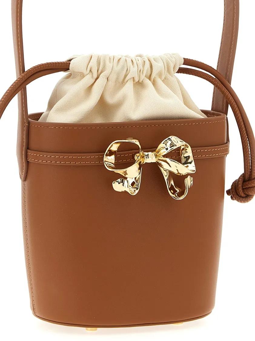 Self-portrait Hobo bags 'Brown Leather Shoulder Bow Bag' Shoulder Bag in bruin