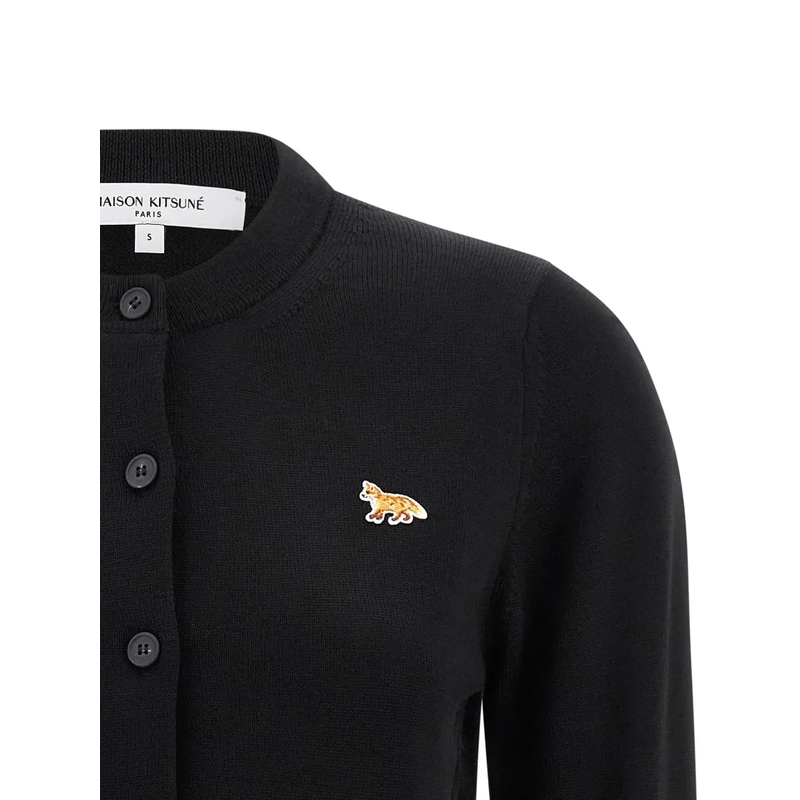 Maison Kitsune Cardigan 'Baby Fox' Cardigan Black(Image 6)