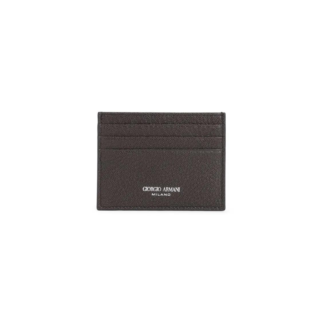 Giorgio Armani Portemonnaies - Calf Leather Credit Card Holder - Gr. unisize - in Braun - für Damen