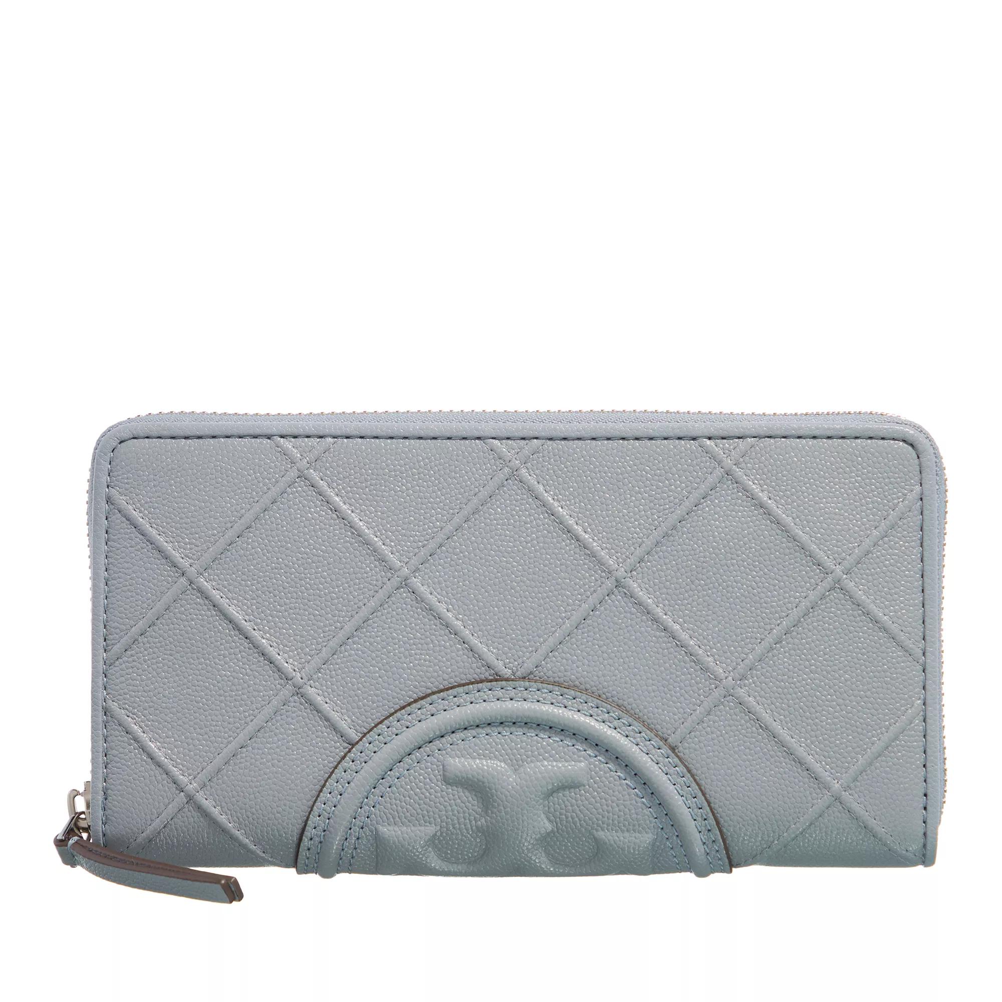 Tory Burch Portemonnaie - Fleming Soft Grained  Zip Continental Wallet - Gr. unisize - in Grau - für Damen