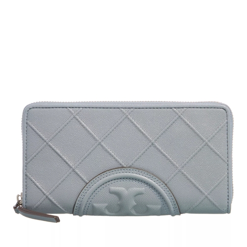 Tory Burch Fleming Soft Grained  Zip Continental Wallet Slate Portemonnaie mit Zip-Around-Reißverschluss