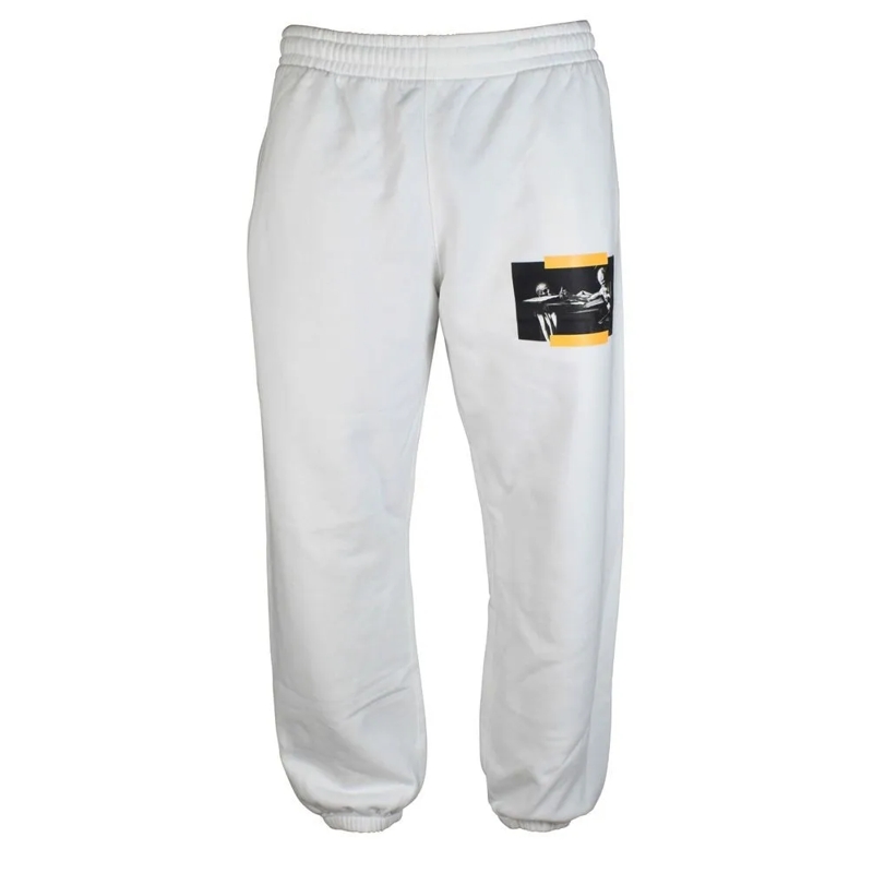 Off-White Jogginghose Straight-Cut Jogging Pants With Diagonal Stripes A White