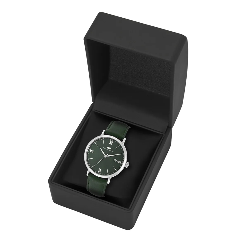 Rhodenwald & Söhne Automatikuhr Herren Armbanduhr Adelsmann Echtleder silber(Image 5)