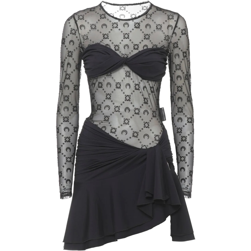Marine Serre Minikleid Dresses Black schwarz