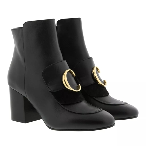 Chloé C Ankle Boots Leather Black Stiefelette