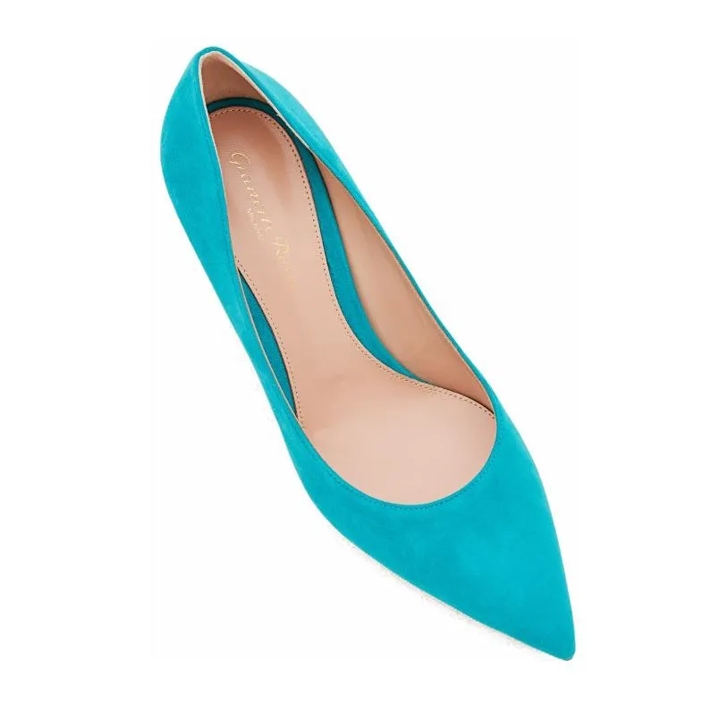 Gianvito Rossi Turquoise Suede Pumps Blue Escarpin