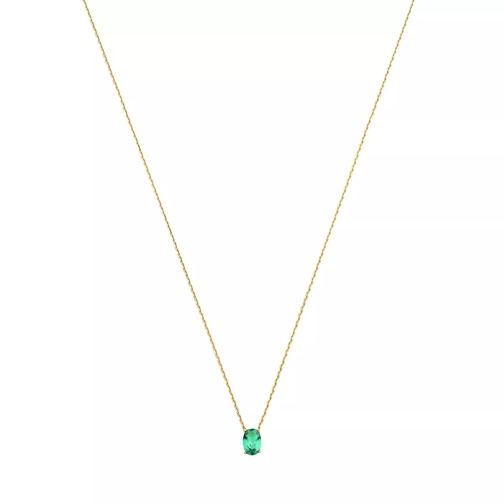 Isabel Bernard Baguette Olivia 14 karat necklace Gold, Green Korte Halsketting
