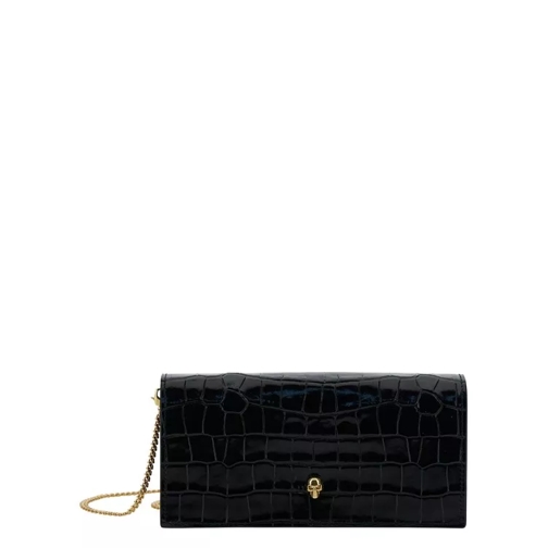 Alexander McQueen Skull' Black Crossbody Bag Black Axelremsväska