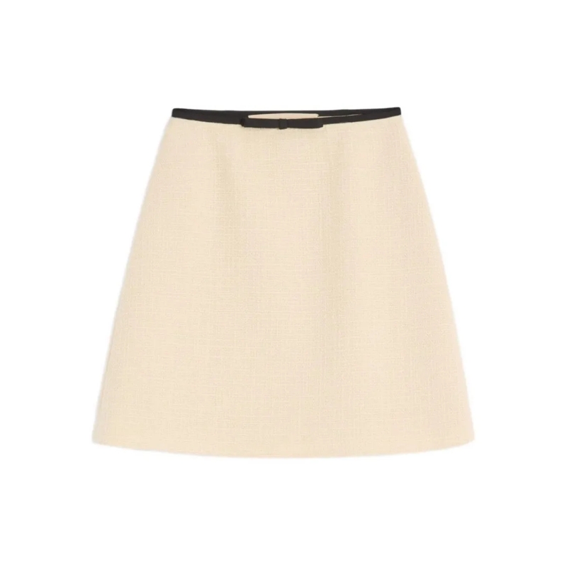 Valentino Garavani Minirok A-Line Mini Skirt With Slim Waistband Neutrals