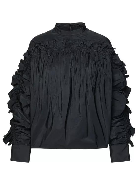 Jil Sander - Black Polyester Blouse - Größe 36 - black