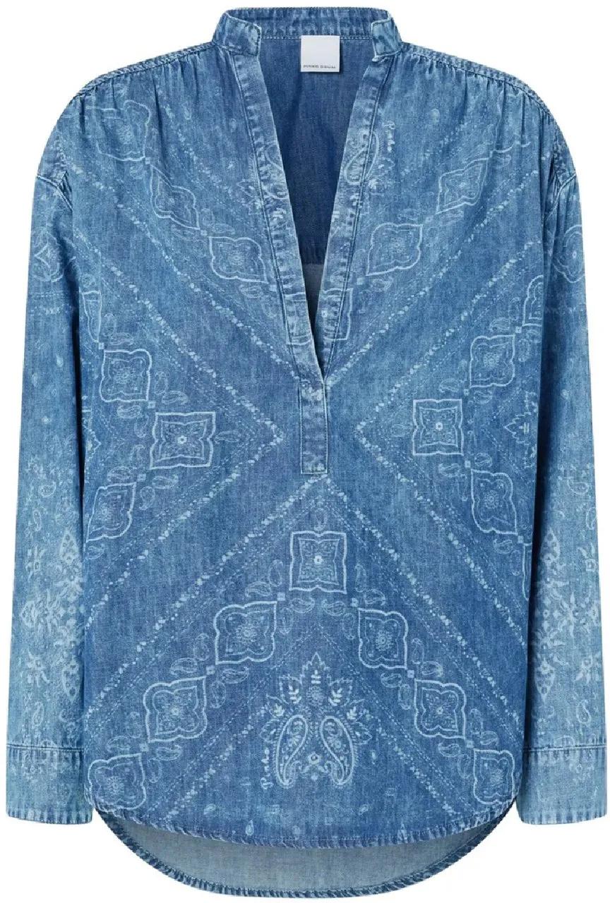 Thumbnail - Pinko - Bandana Print Denim Shirt - Größe 36 - blau