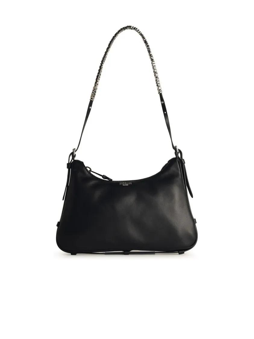 Moschino Shopper - Hobo%27 Black Leather Bag - Gr. unisize - in Schwarz - für Damen