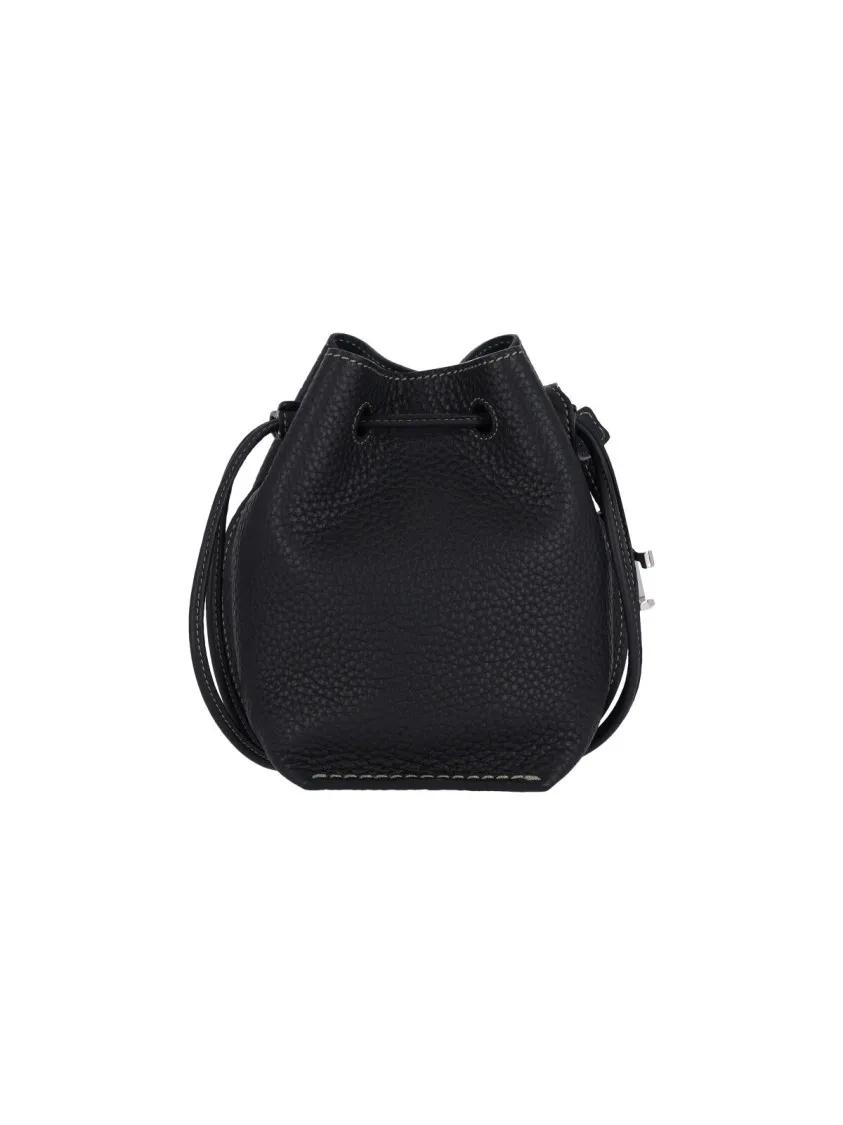 TOD'S Bucket bags Micro Bucket Bag In Textured Black Leather in zwart
