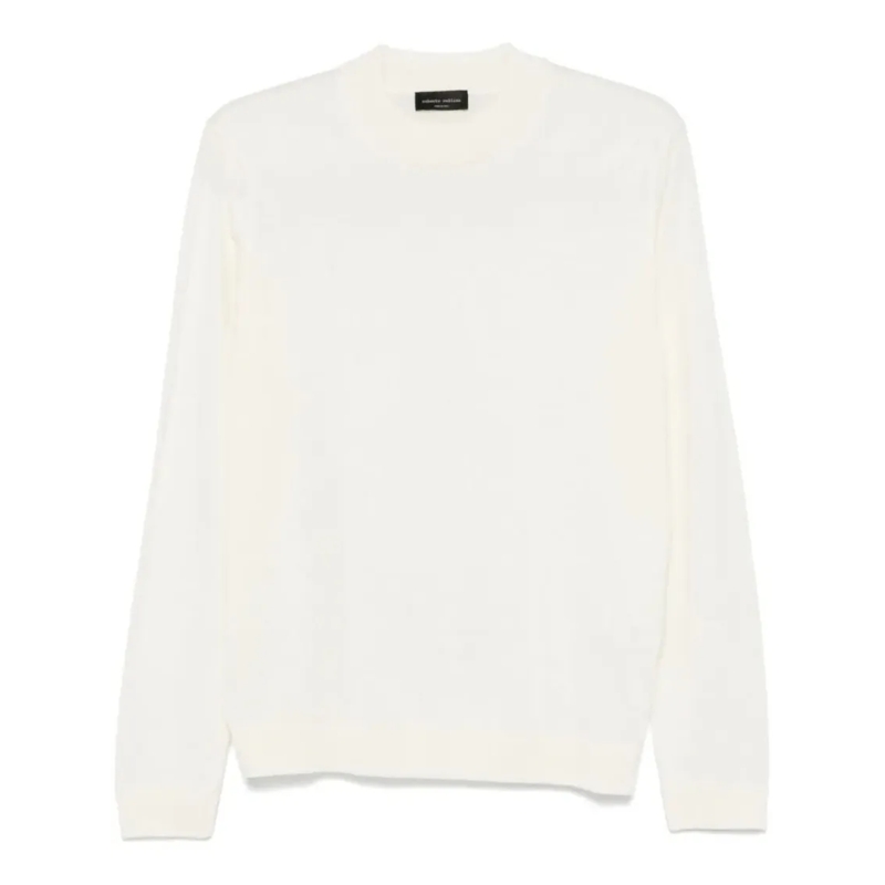 Roberto Collina Pull Extrafine Merino Wool Sweater White