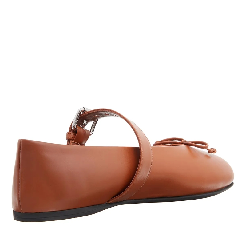Miu Miu Ballerinas Ballet Flats With Buckle Cognac(Image 3)