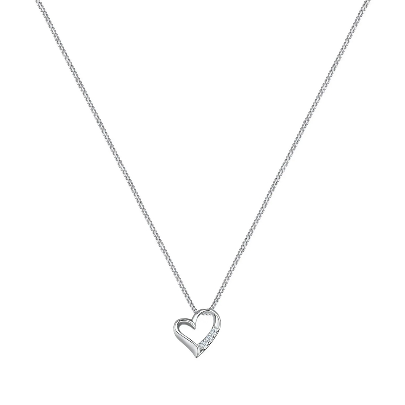 Elli Mittellange Halskette Halskette Herz Ewigkeit Diamant (0.045 ct.) 925 Si gold(Image 2)