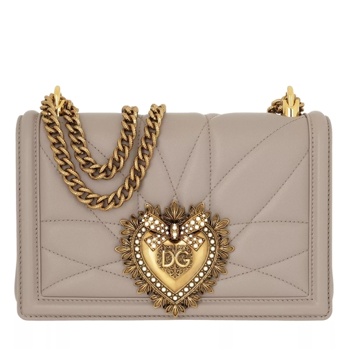 Dolce&Gabbana Devotion Bag Medium Matelassé Leather Sand Crossbody Bag