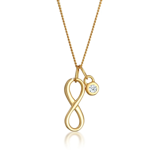 Elli Halskette Infinity Solitär Diamant (0.03 ct.) Gelb gold 