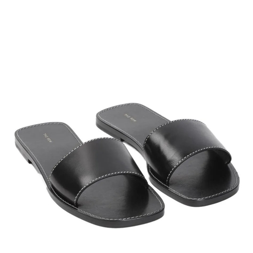 The Row Link Black Buffalo Leather Sandals Black Sandaler