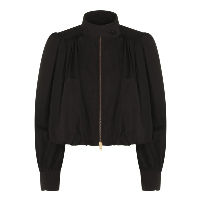 Chloé Übergangsjacke High Neck Oversized Black Jacket Black