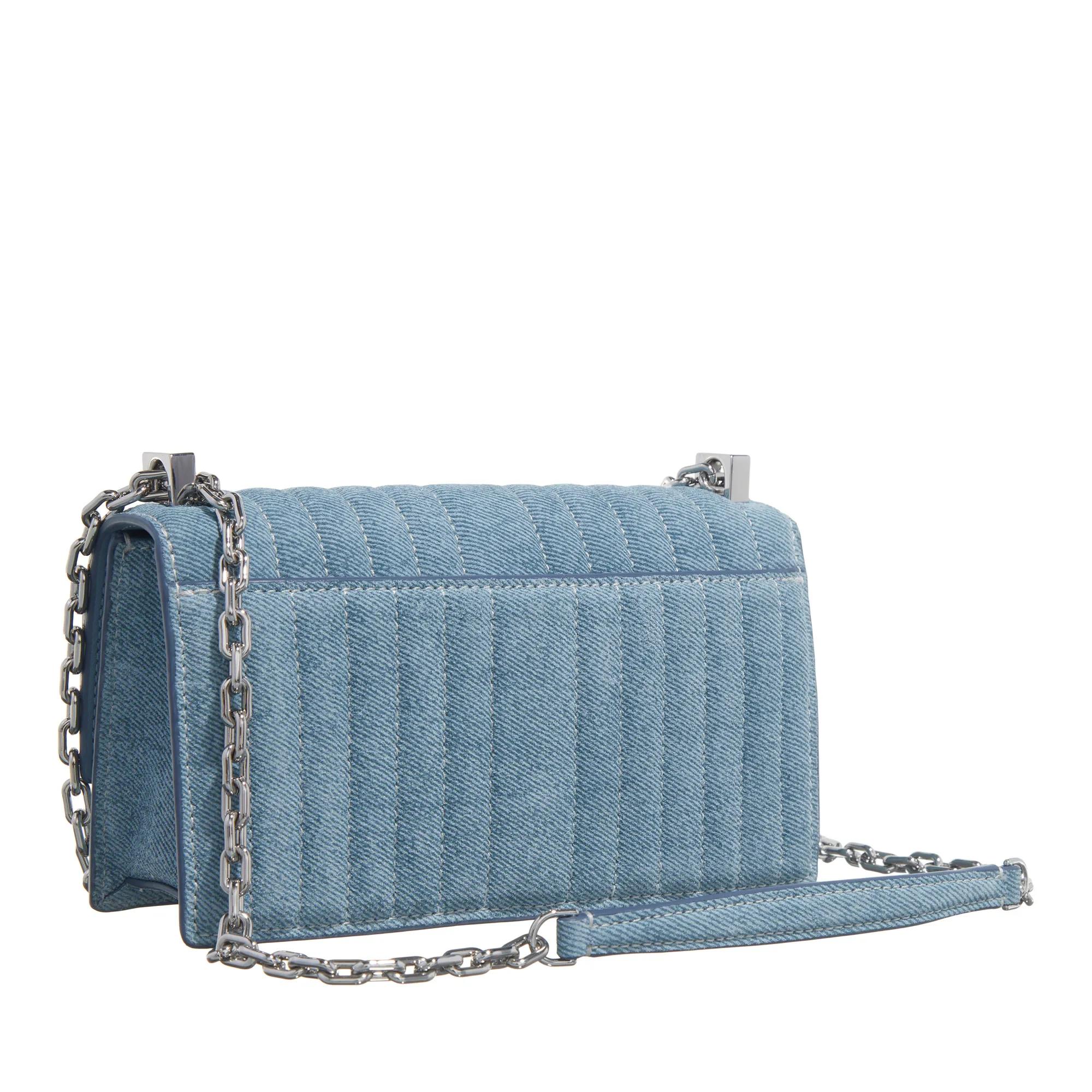 kate spade new york Crossbody bags Deco Quilted Denim Suede Mini Flap Chain Crossbody in blauw