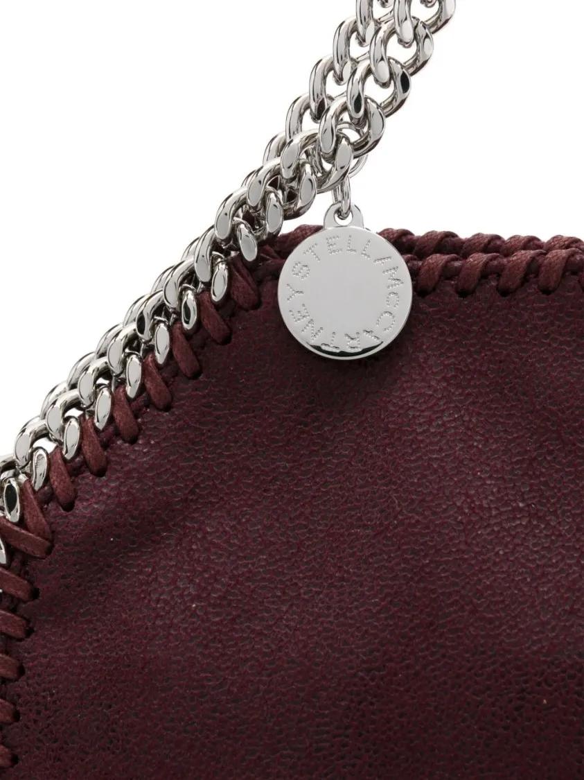 Stella Mccartney Crossbody bags Bordeaux Red Bag With Chain-Link Handles And Logo in rood