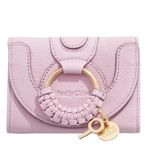 See By Chloé Hana Compact Wallet Leather Lavender Tri-Fold Portemonnaie