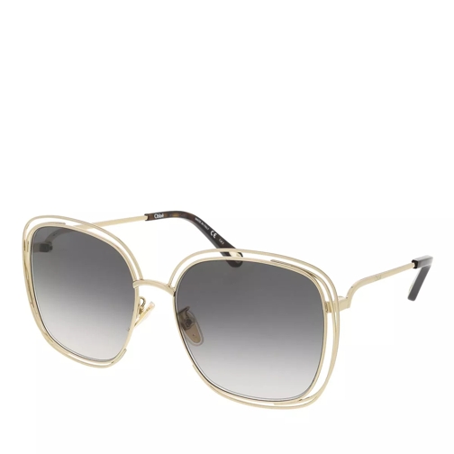 Chloé CH0077SK-001 58 Sunglass Woman Metal Gold-Gold-Grey Sunglasses