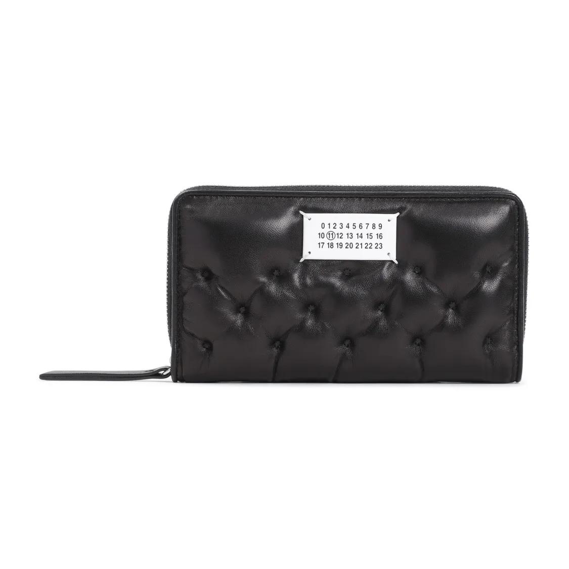 Maison Margiela Portemonnaies - Black Lamb Leather Wallet Zip Around Continental - Gr. unisize - in Schwarz - für Damen