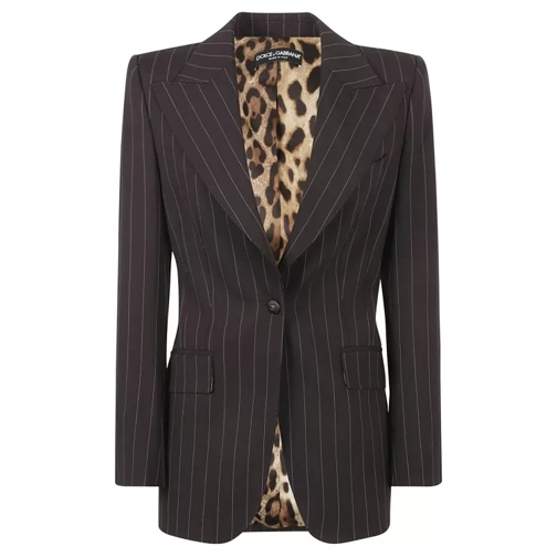 Dolce&Gabbana Single-Breasted Striped Blazer Black Blazer