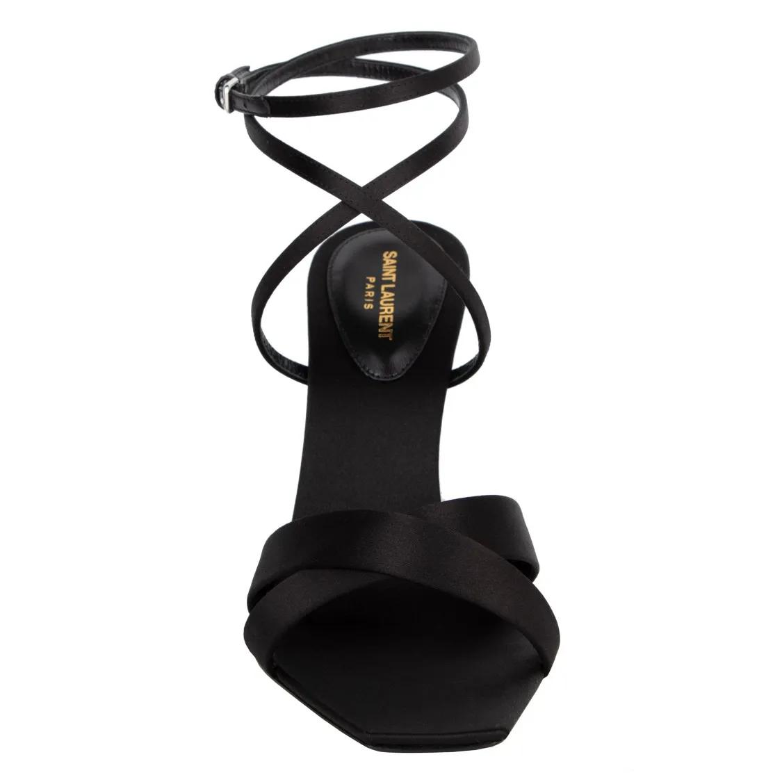 Thumbnail - Saint Laurent Sandalen - Corinne Sandals In Satin Crepe Black - Gr. 40 (EU) - in Schwarz - für Damen