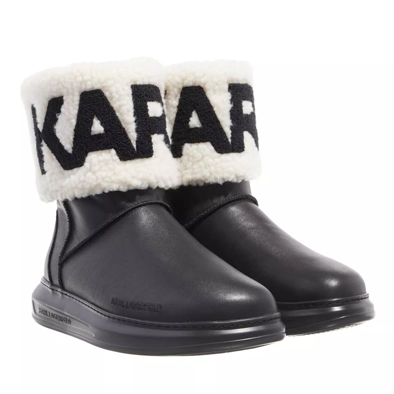 Karl Lagerfeld Stiefeletten Kapri Kosi Karl Logo Ankle Boot Black Lthr & Textile w/White