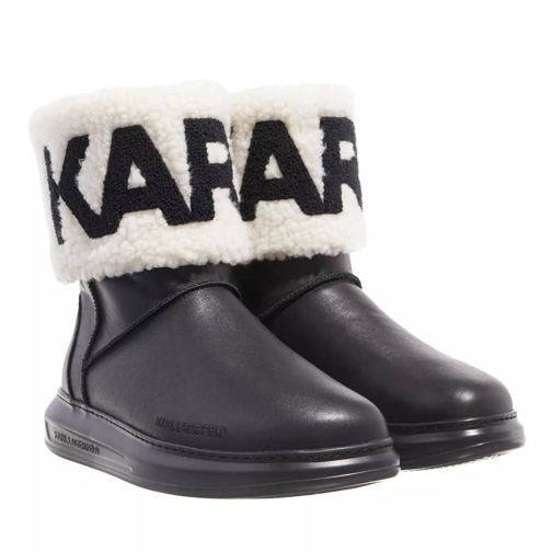 Karl Lagerfeld Kapri Kosi Karl Logo Ankle Boot Black Lthr & Textile w/White Stiefelette