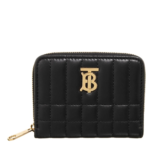 Burberry Monogram Calfskin Nylon Lambskin Wallet Gold Portemonnaie mit Zip-Around-Reißverschluss