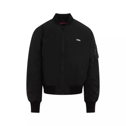 032c Mayhem Black Polyurethane Bomber Jacket Black 