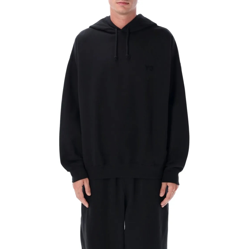 Y-3  Ft Oversized Brushed Cotton Hoodie Black