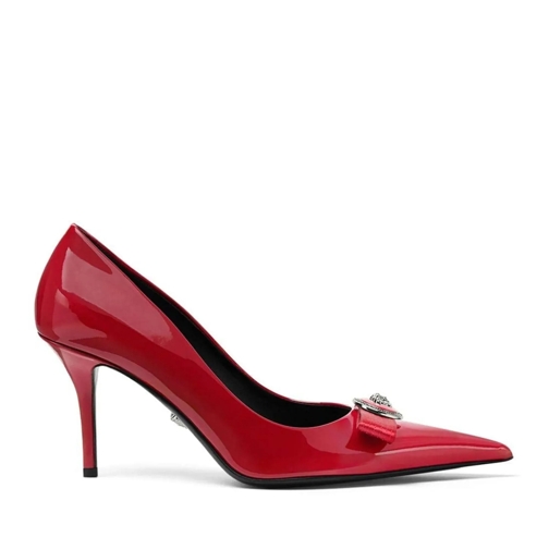 Versace Laars Versace Red leather Gianni ribbon pumps rot