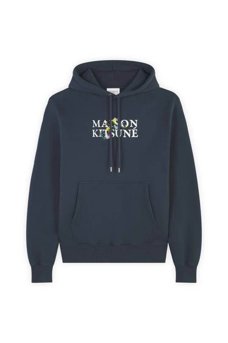 Thumbnail - Maison Kitsune - Ink Blue Hoodie With Drawstring Hood - Größe L - blau