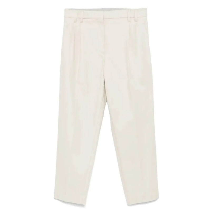 Brunello Cucinelli  Tailored High-Waist Trousers Neutrals