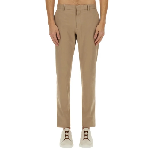 Zegna Chinos Tailored Straight Leg Pants Neutrals