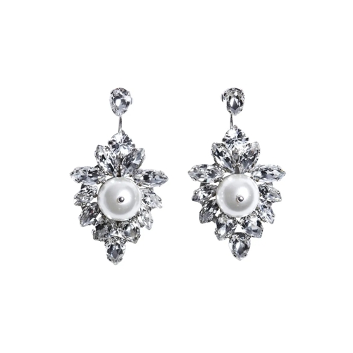 Simone Rocha Ohrstecker Double Ended Crystal Crest Earrings Silver