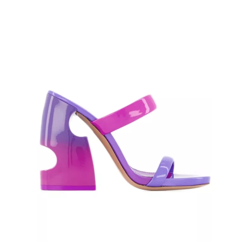 Off-White Slides Bulky Slides  - Fuschia/Purple - Patent Leather Purple